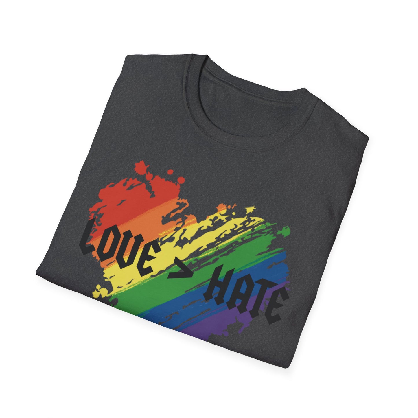 Love over hate Pride T-Shirt, LGBTQ+ Apparel, Love and Hate Graphic Tee, Gender-Neutral Shirt for Pride, Casual Wear, Gift for Allies