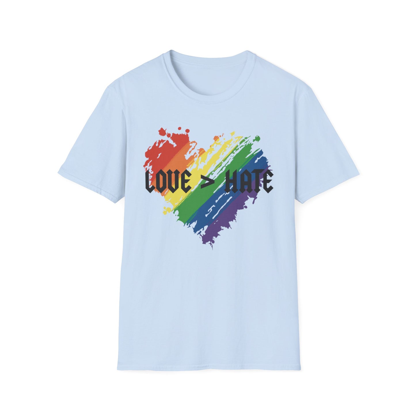 Love over hate Pride T-Shirt, LGBTQ+ Apparel, Love and Hate Graphic Tee, Gender-Neutral Shirt for Pride, Casual Wear, Gift for Allies