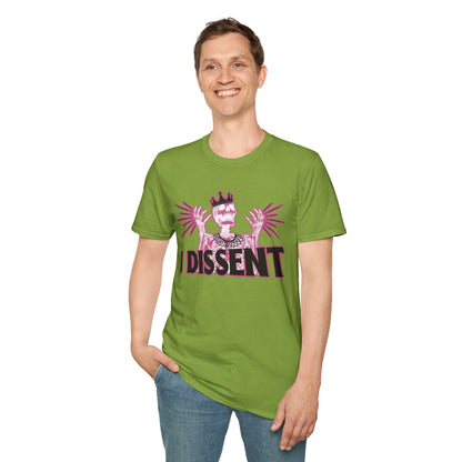 RBG I dissent Unisex Softstyle T-Shirt - I Dissent Graphic Tee, Protest Apparel, Political Statement Shirt, Gift for Activists, Casual Wear