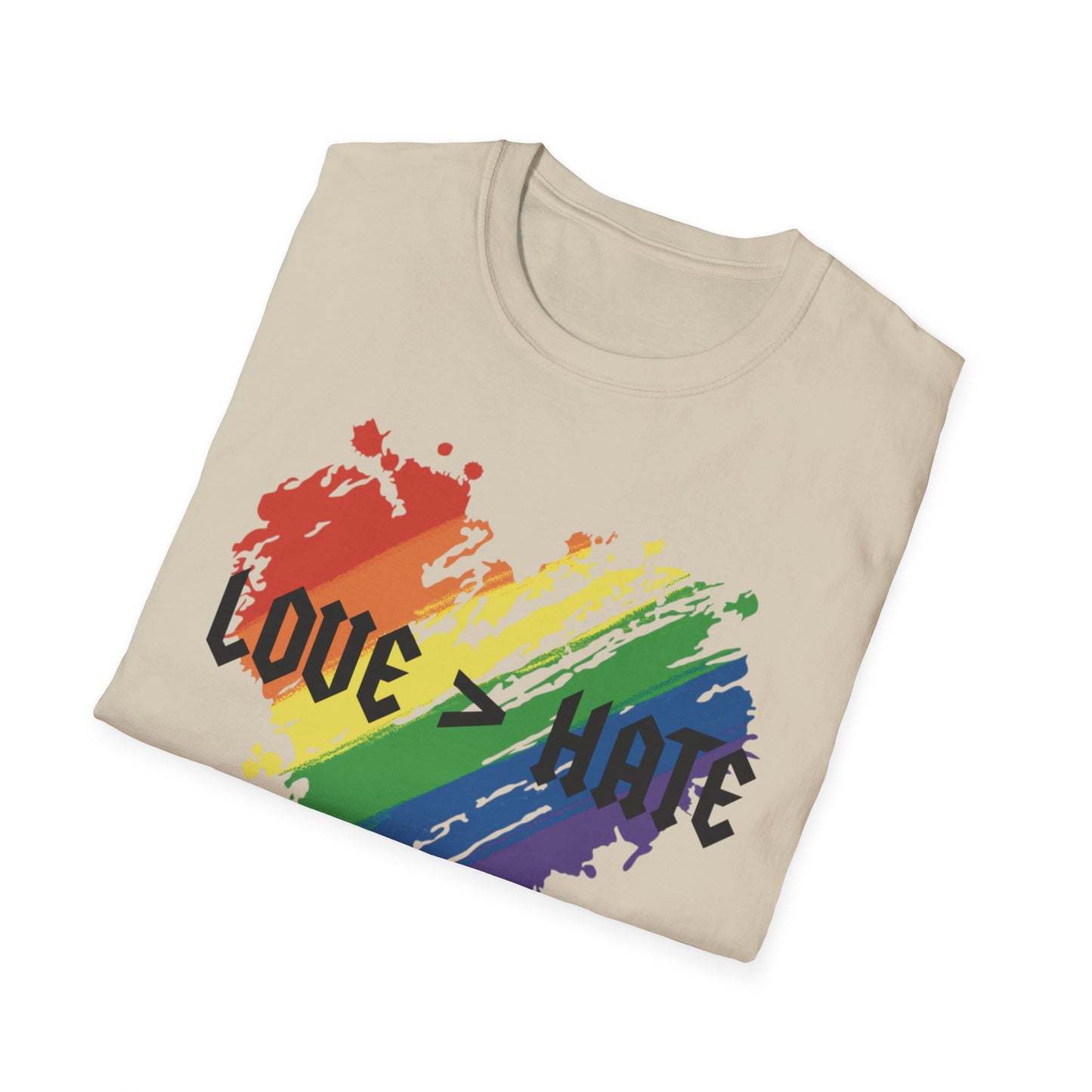 Love over hate Pride T-Shirt, LGBTQ+ Apparel, Love and Hate Graphic Tee, Gender-Neutral Shirt for Pride, Casual Wear, Gift for Allies