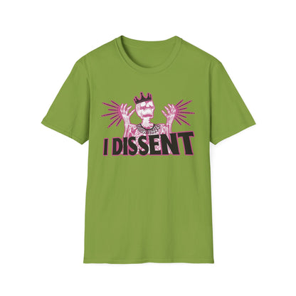 RBG I dissent Unisex Softstyle T-Shirt - I Dissent Graphic Tee, Protest Apparel, Political Statement Shirt, Gift for Activists, Casual Wear
