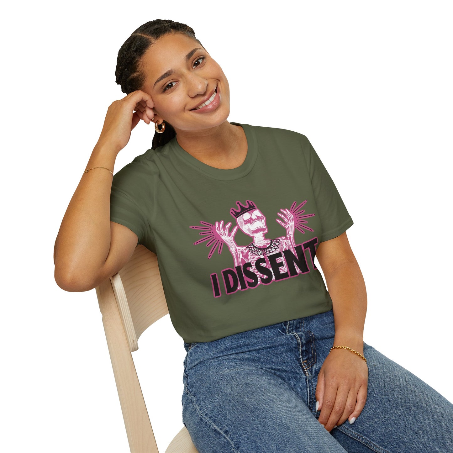 RBG I dissent Unisex Softstyle T-Shirt - I Dissent Graphic Tee, Protest Apparel, Political Statement Shirt, Gift for Activists, Casual Wear