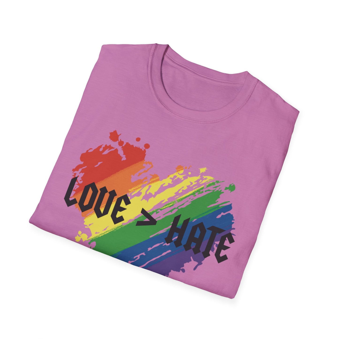 Love over hate Pride T-Shirt, LGBTQ+ Apparel, Love and Hate Graphic Tee, Gender-Neutral Shirt for Pride, Casual Wear, Gift for Allies