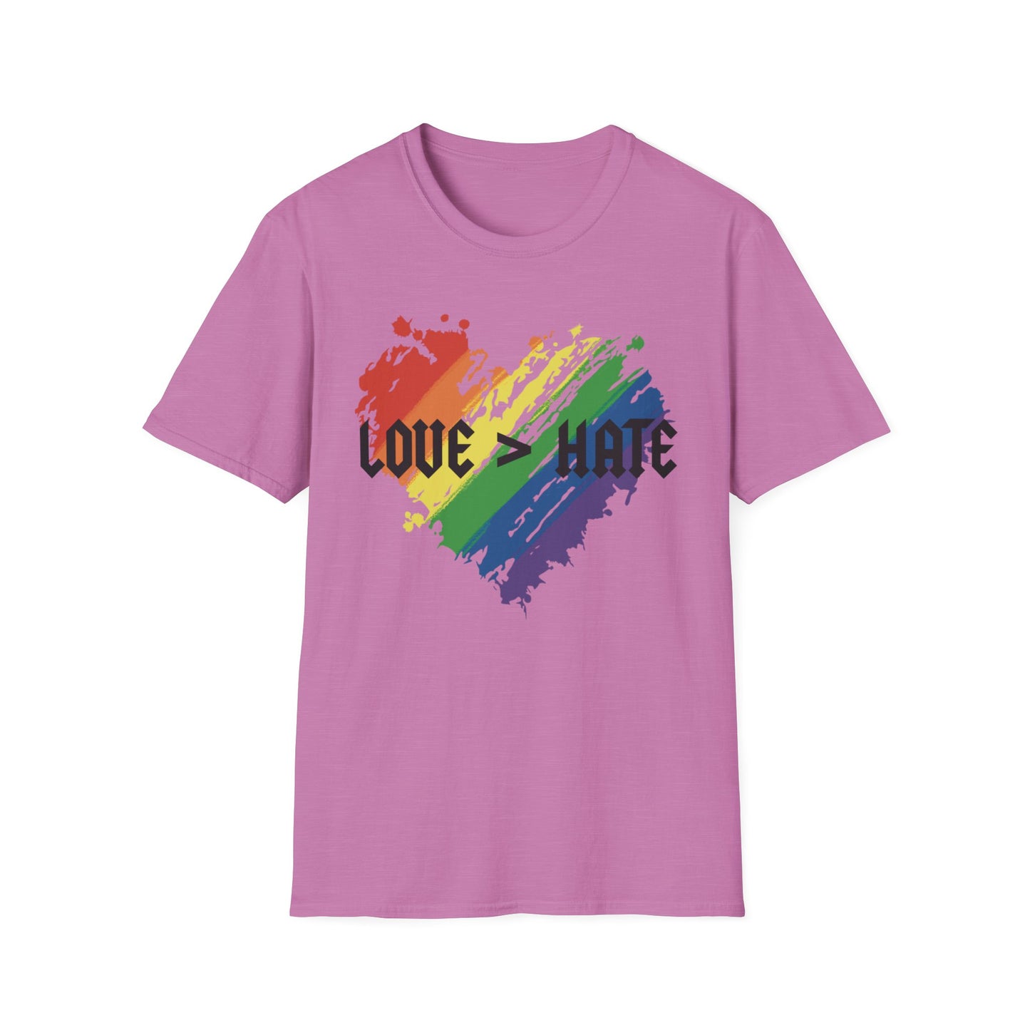 Love over hate Pride T-Shirt, LGBTQ+ Apparel, Love and Hate Graphic Tee, Gender-Neutral Shirt for Pride, Casual Wear, Gift for Allies