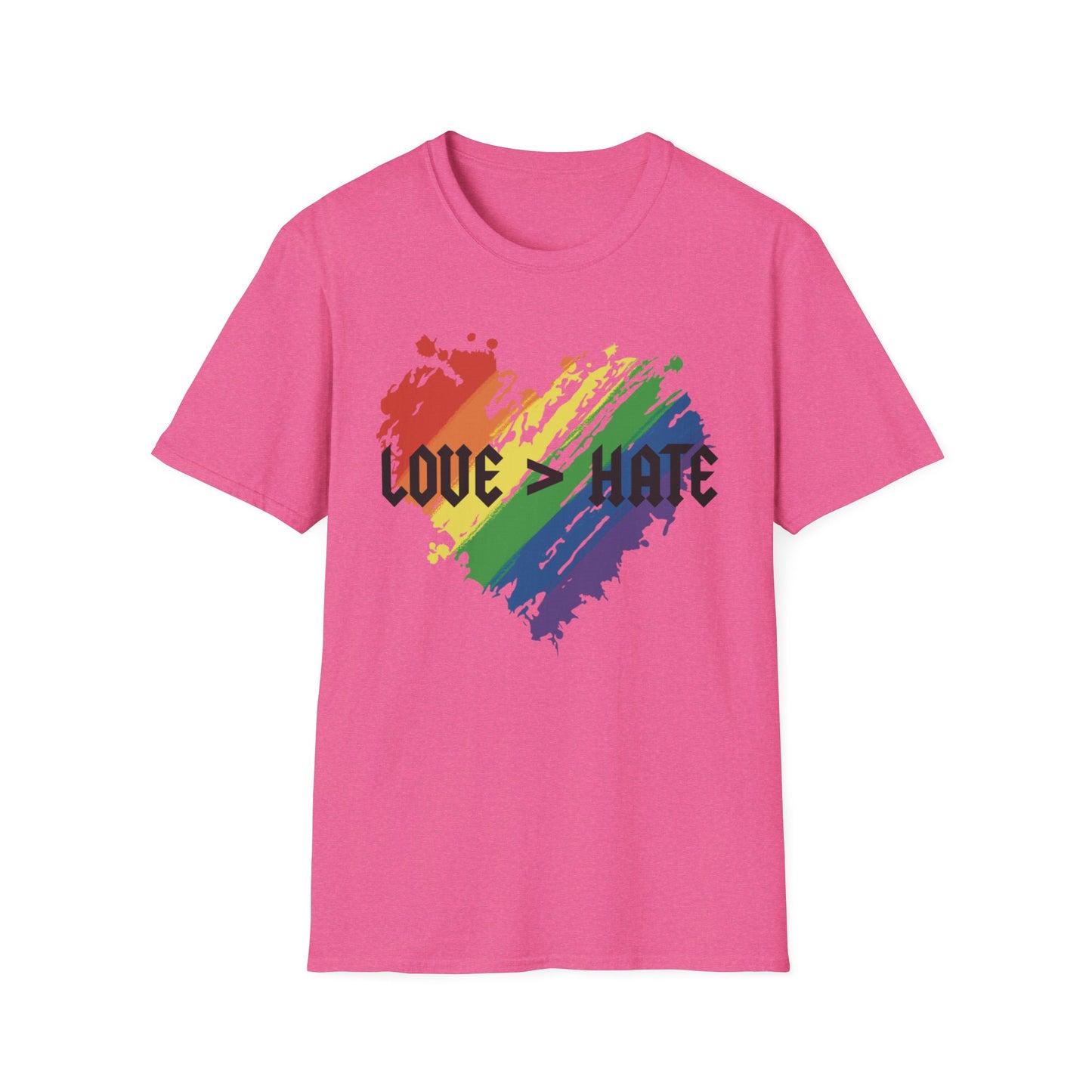 Love over hate Pride T-Shirt, LGBTQ+ Apparel, Love and Hate Graphic Tee, Gender-Neutral Shirt for Pride, Casual Wear, Gift for Allies