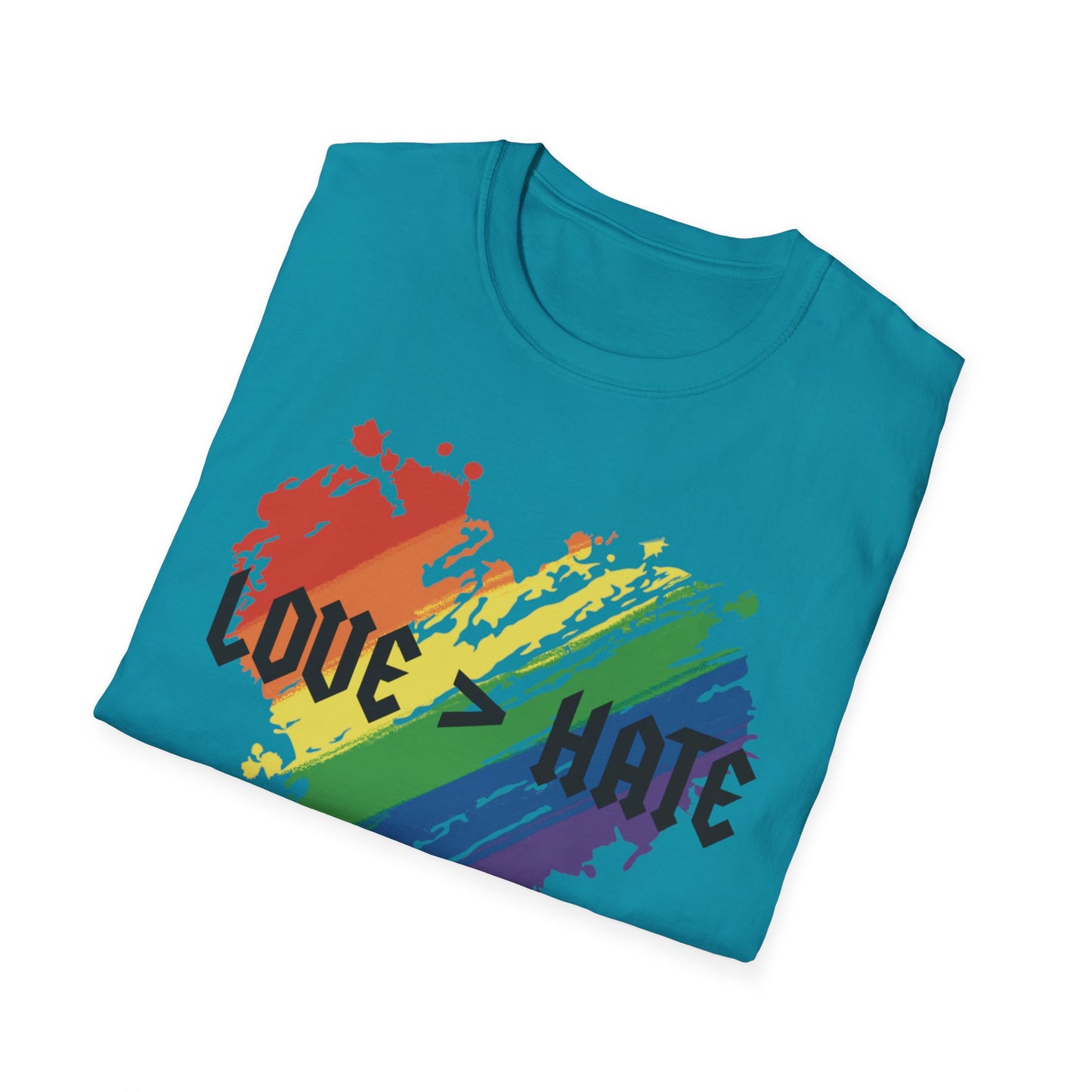 Love over hate Pride T-Shirt, LGBTQ+ Apparel, Love and Hate Graphic Tee, Gender-Neutral Shirt for Pride, Casual Wear, Gift for Allies