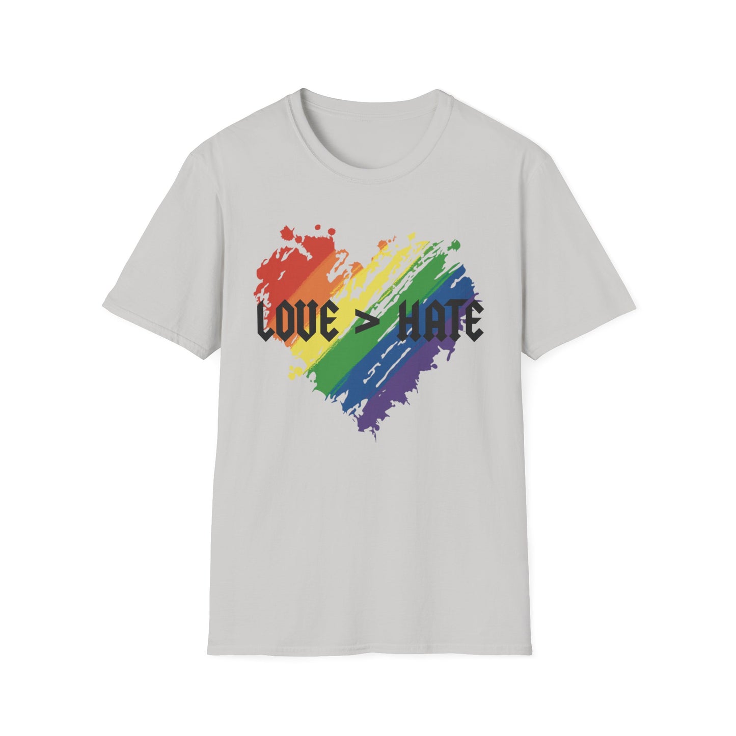 Love over hate Pride T-Shirt, LGBTQ+ Apparel, Love and Hate Graphic Tee, Gender-Neutral Shirt for Pride, Casual Wear, Gift for Allies