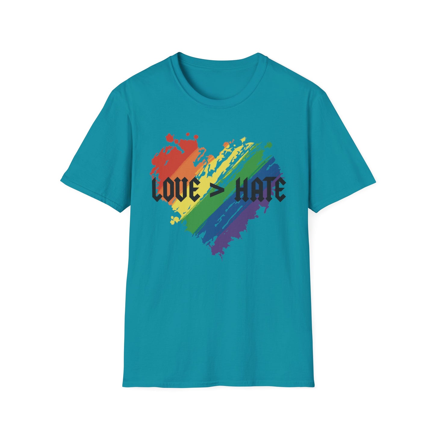 Love over hate Pride T-Shirt, LGBTQ+ Apparel, Love and Hate Graphic Tee, Gender-Neutral Shirt for Pride, Casual Wear, Gift for Allies