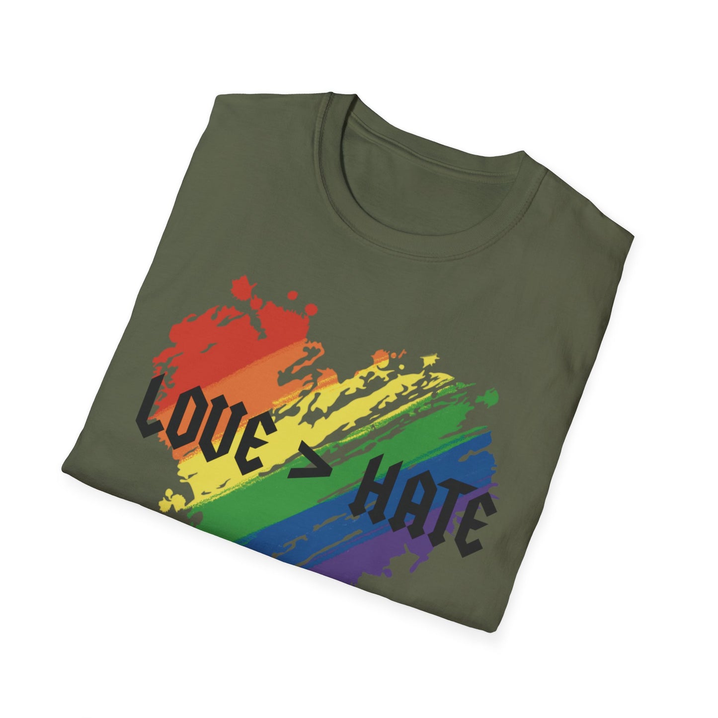 Love over hate Pride T-Shirt, LGBTQ+ Apparel, Love and Hate Graphic Tee, Gender-Neutral Shirt for Pride, Casual Wear, Gift for Allies