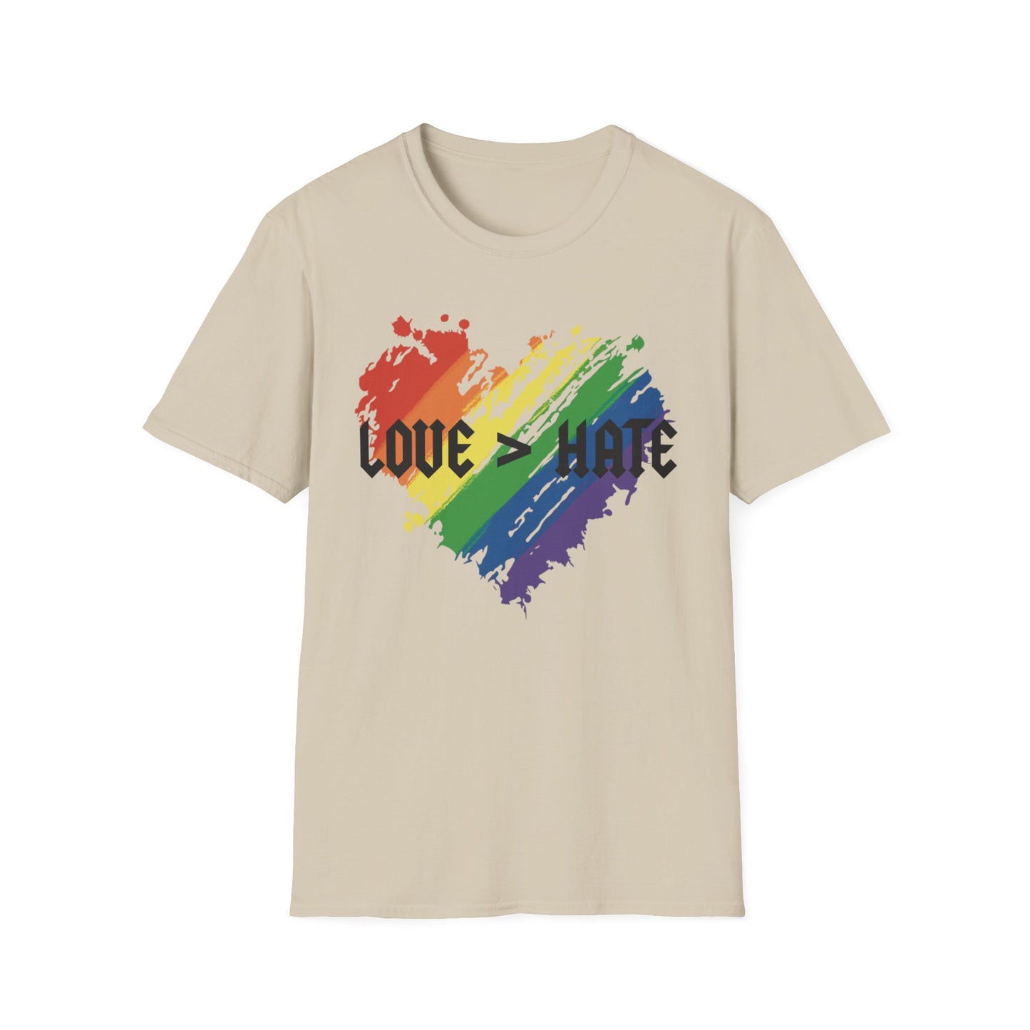 Love over hate Pride T-Shirt, LGBTQ+ Apparel, Love and Hate Graphic Tee, Gender-Neutral Shirt for Pride, Casual Wear, Gift for Allies