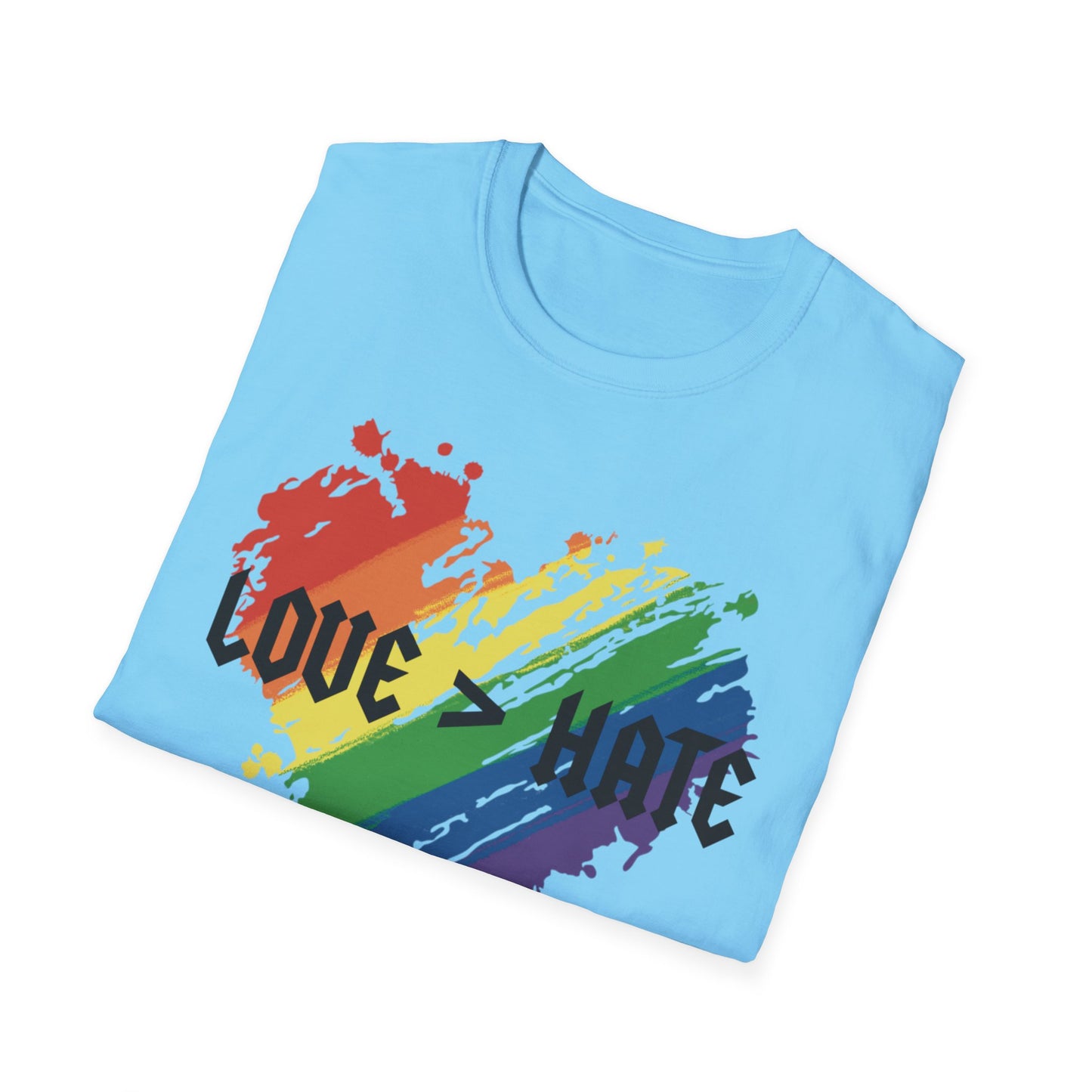 Love over hate Pride T-Shirt, LGBTQ+ Apparel, Love and Hate Graphic Tee, Gender-Neutral Shirt for Pride, Casual Wear, Gift for Allies