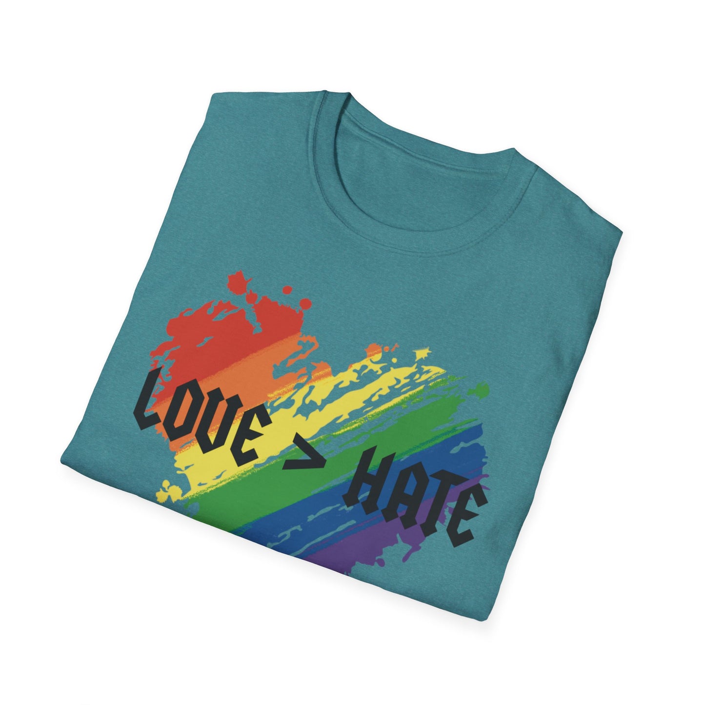 Love over hate Pride T-Shirt, LGBTQ+ Apparel, Love and Hate Graphic Tee, Gender-Neutral Shirt for Pride, Casual Wear, Gift for Allies