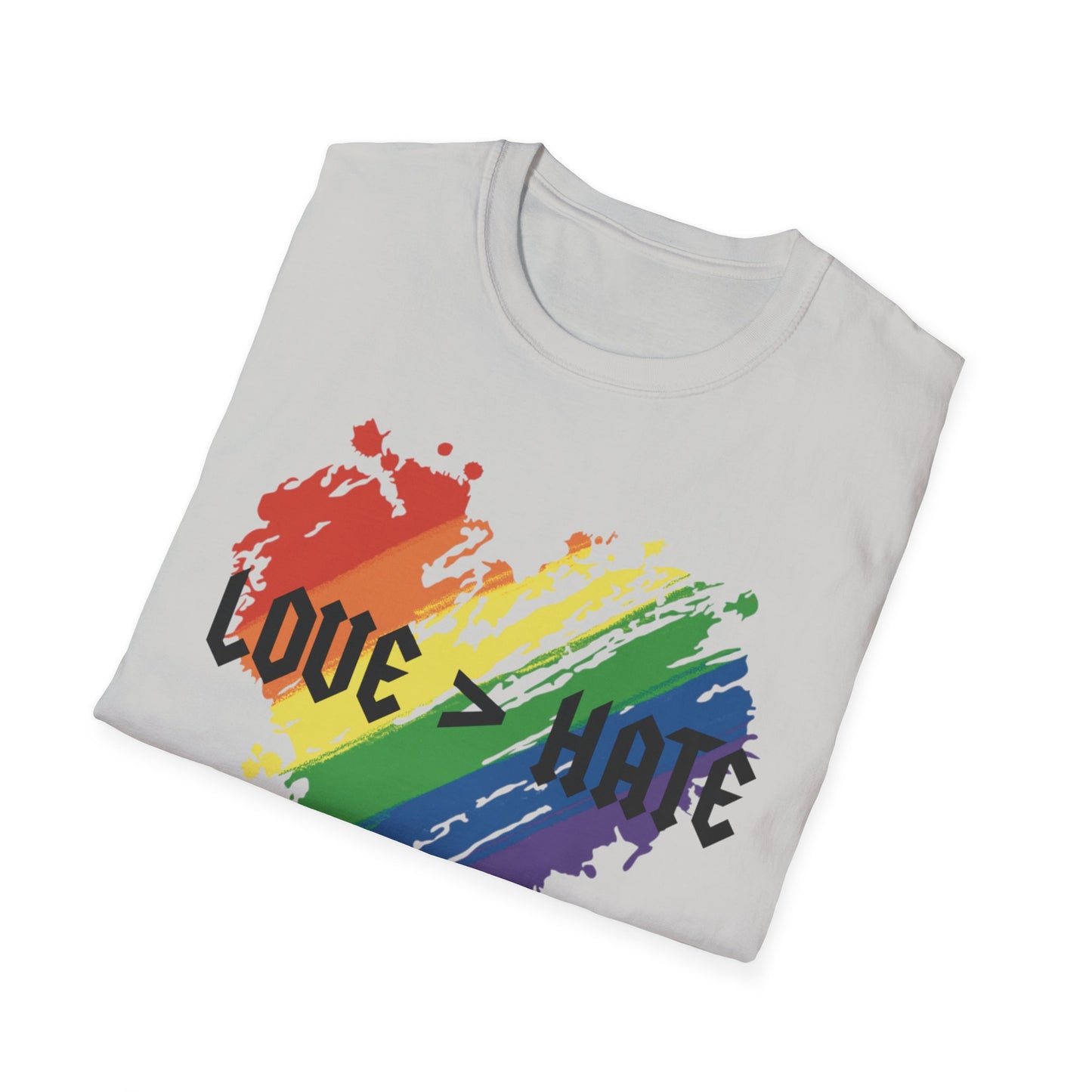 Love over hate Pride T-Shirt, LGBTQ+ Apparel, Love and Hate Graphic Tee, Gender-Neutral Shirt for Pride, Casual Wear, Gift for Allies