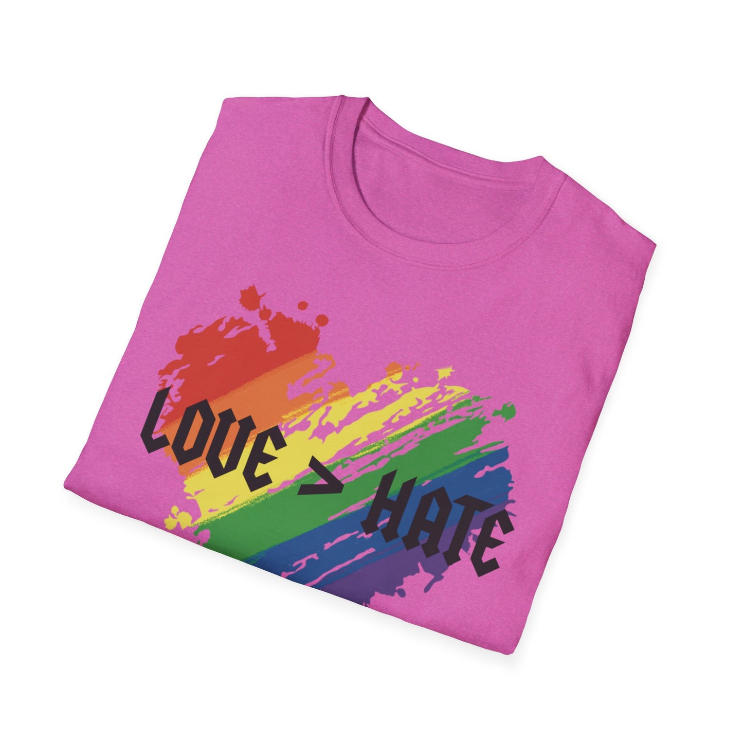 Love over hate Pride T-Shirt, LGBTQ+ Apparel, Love and Hate Graphic Tee, Gender-Neutral Shirt for Pride, Casual Wear, Gift for Allies