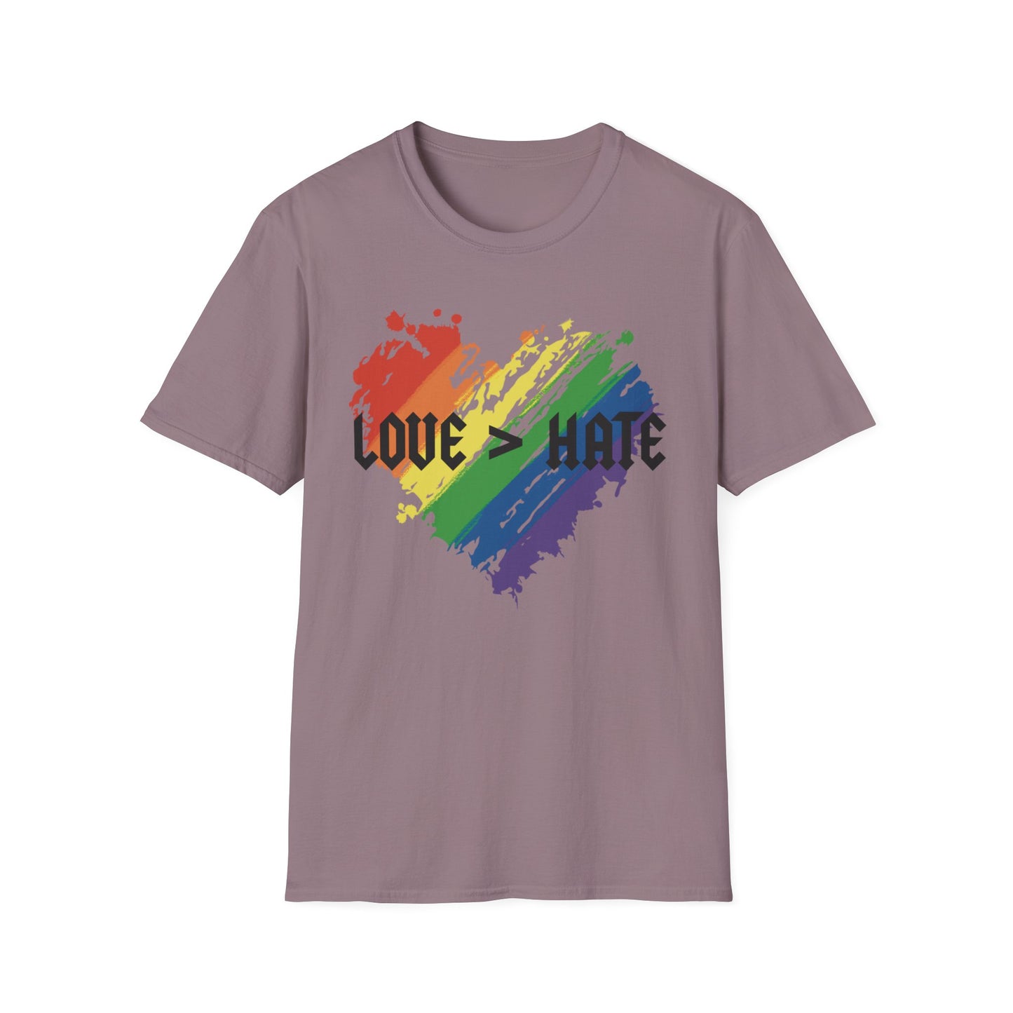 Love over hate Pride T-Shirt, LGBTQ+ Apparel, Love and Hate Graphic Tee, Gender-Neutral Shirt for Pride, Casual Wear, Gift for Allies
