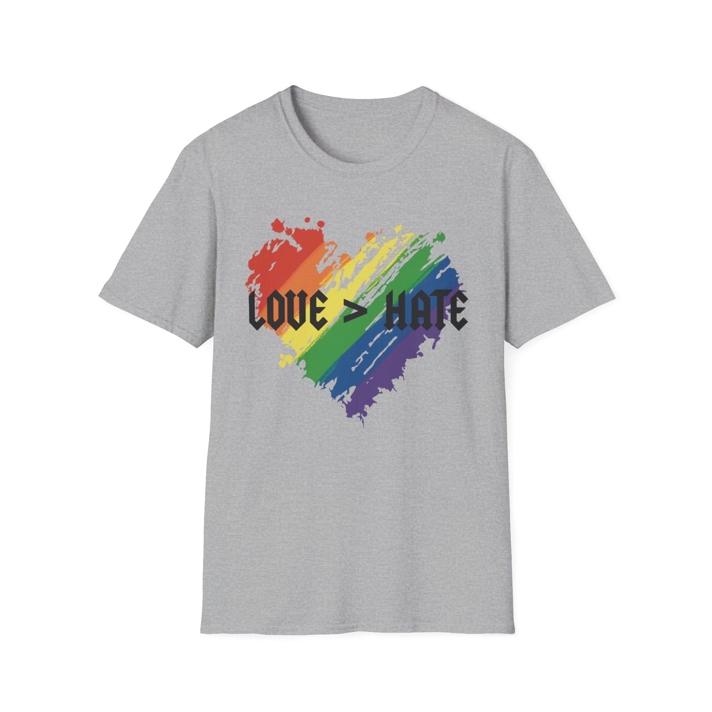 Love over hate Pride T-Shirt, LGBTQ+ Apparel, Love and Hate Graphic Tee, Gender-Neutral Shirt for Pride, Casual Wear, Gift for Allies