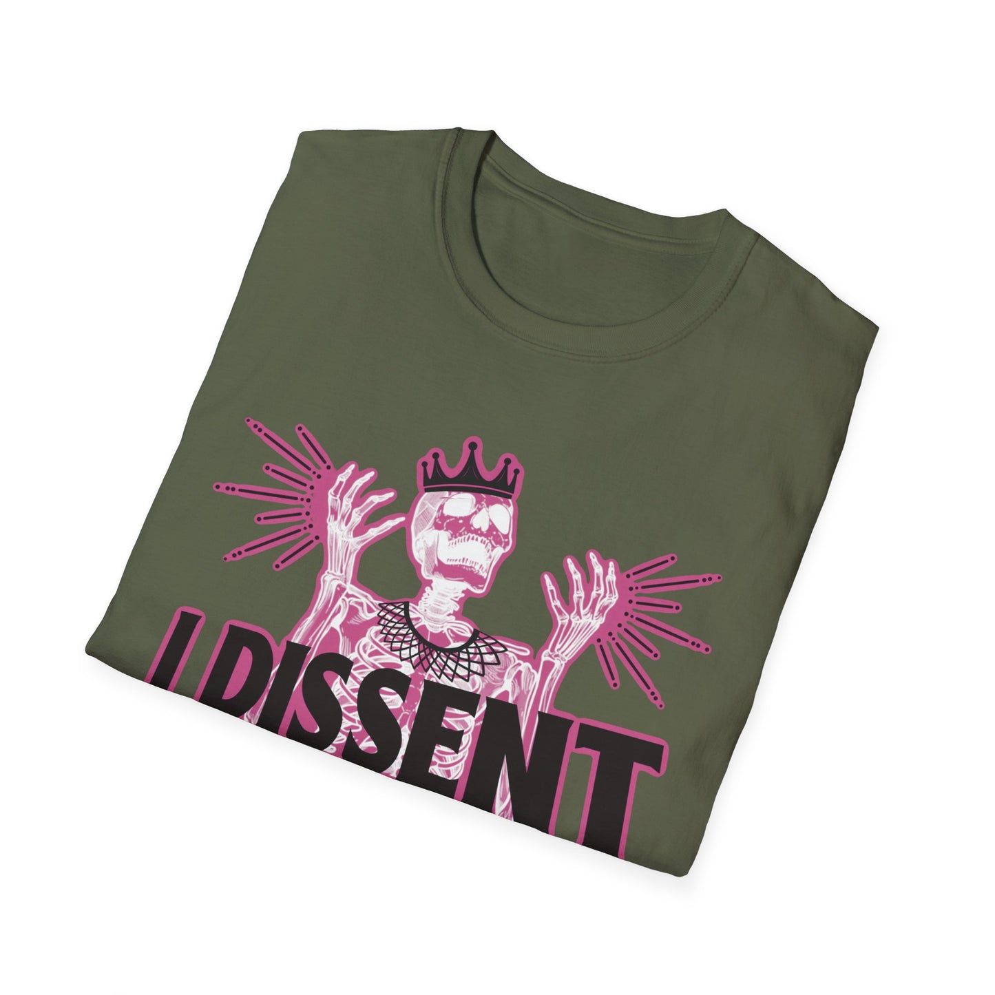 RBG I dissent Unisex Softstyle T-Shirt - I Dissent Graphic Tee, Protest Apparel, Political Statement Shirt, Gift for Activists, Casual Wear