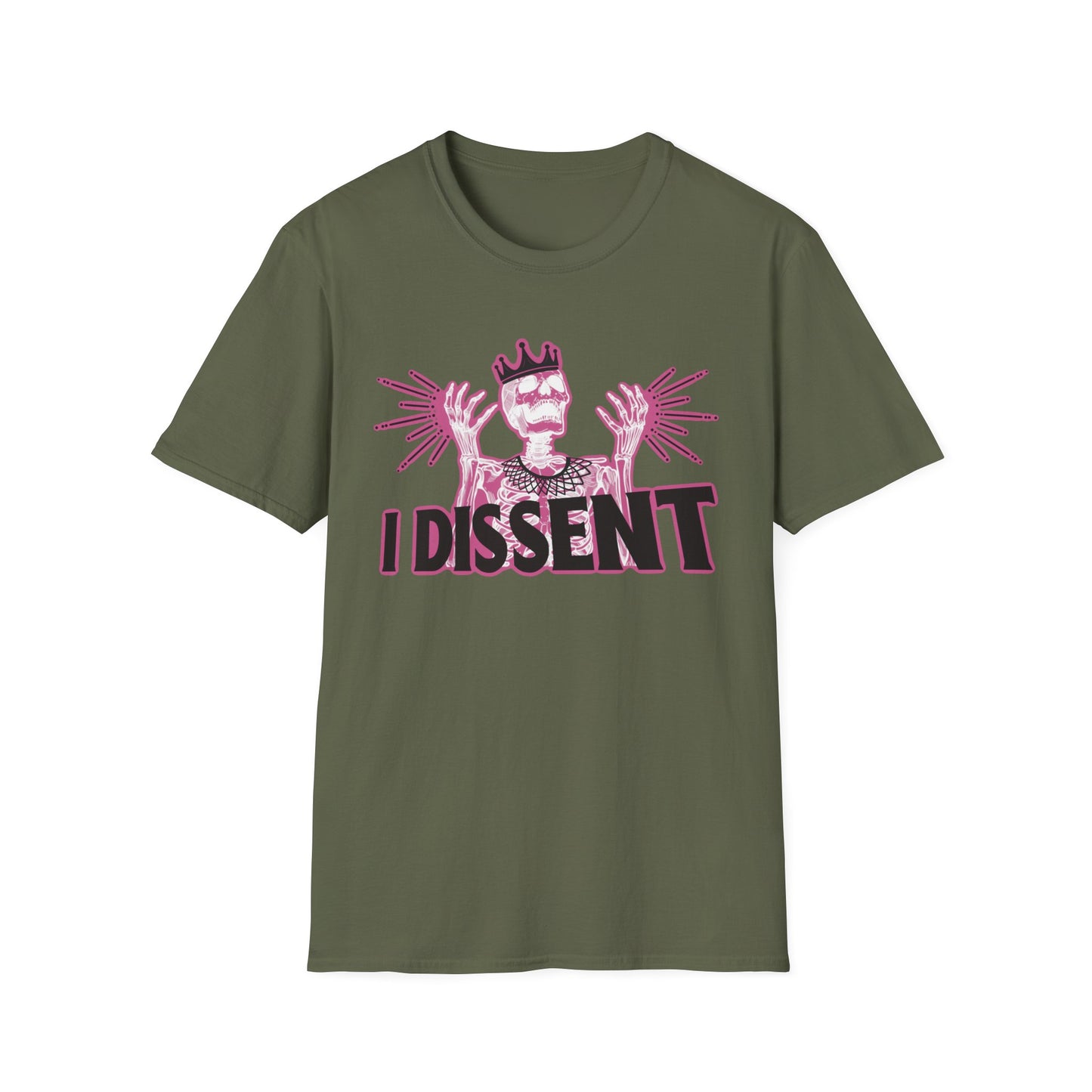 RBG I dissent Unisex Softstyle T-Shirt - I Dissent Graphic Tee, Protest Apparel, Political Statement Shirt, Gift for Activists, Casual Wear