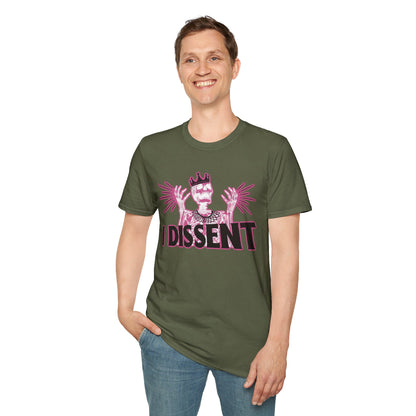 RBG I dissent Unisex Softstyle T-Shirt - I Dissent Graphic Tee, Protest Apparel, Political Statement Shirt, Gift for Activists, Casual Wear
