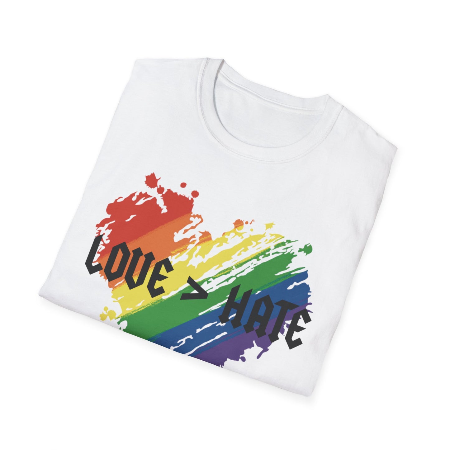 Love over hate Pride T-Shirt, LGBTQ+ Apparel, Love and Hate Graphic Tee, Gender-Neutral Shirt for Pride, Casual Wear, Gift for Allies
