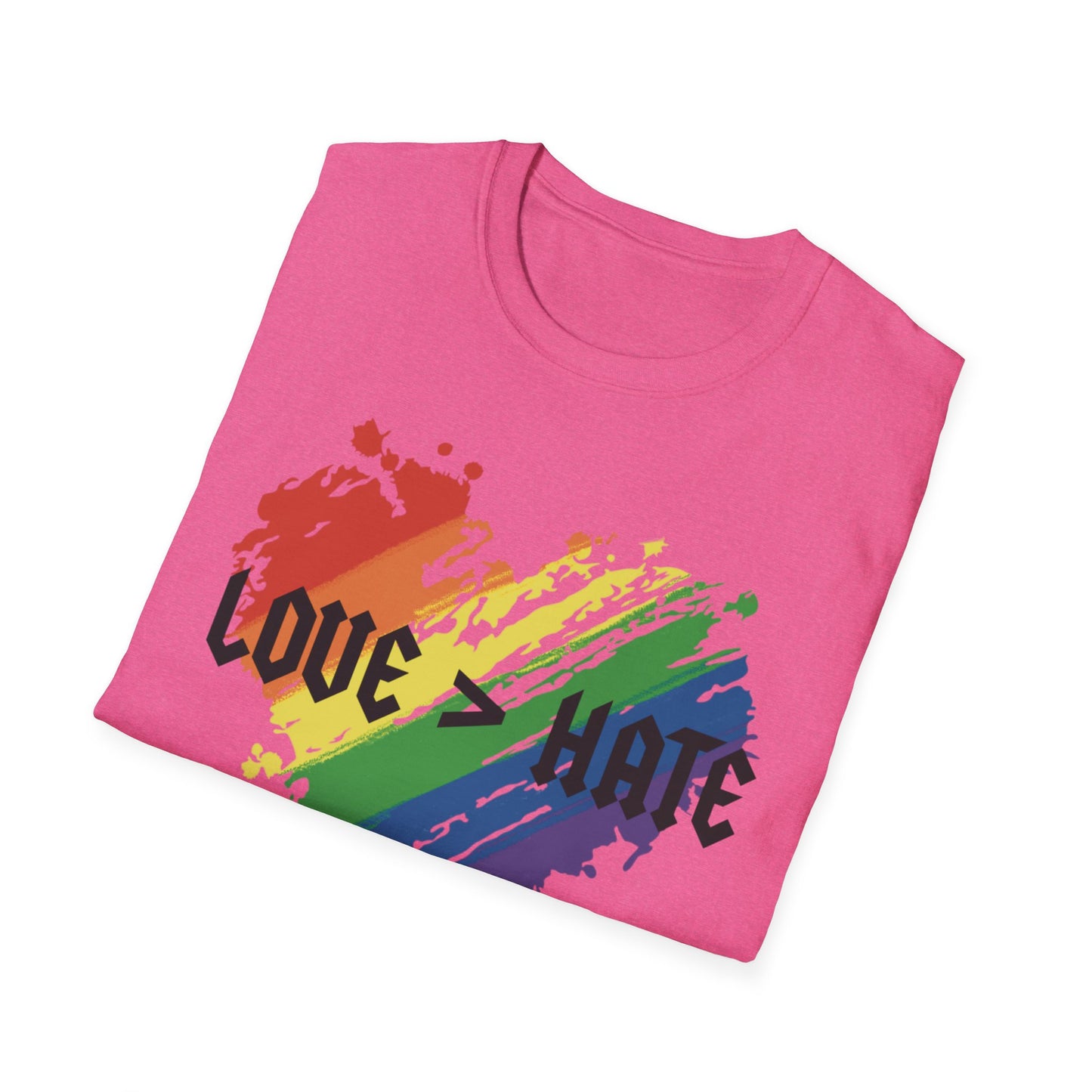 Love over hate Pride T-Shirt, LGBTQ+ Apparel, Love and Hate Graphic Tee, Gender-Neutral Shirt for Pride, Casual Wear, Gift for Allies