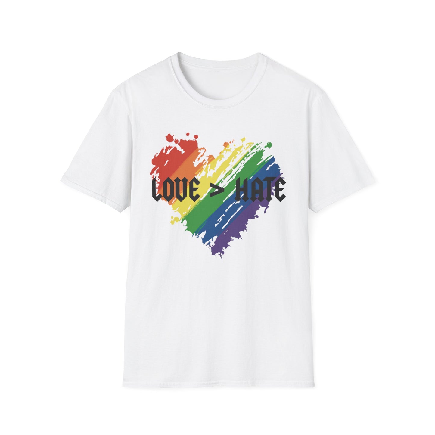 Love over hate Pride T-Shirt, LGBTQ+ Apparel, Love and Hate Graphic Tee, Gender-Neutral Shirt for Pride, Casual Wear, Gift for Allies